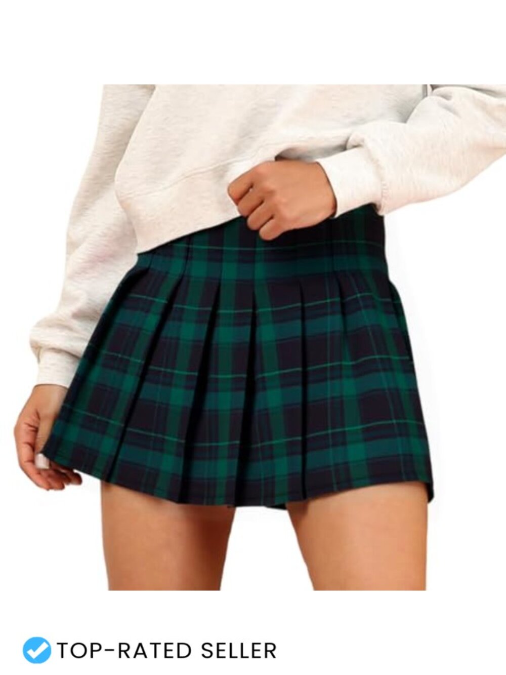 Pleated Tennis Skort Womens High Waisted Skirt with Built-in Shorts
